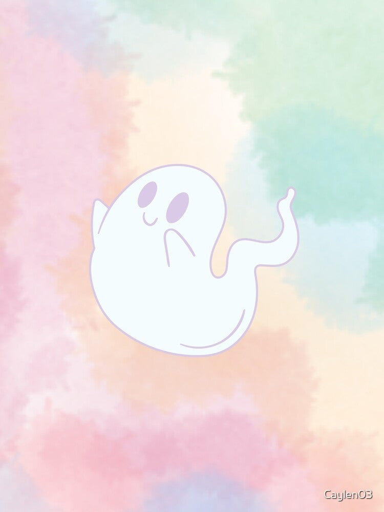 Cute Pastel Halloween Ghost Spooky Pink by Caylen03
