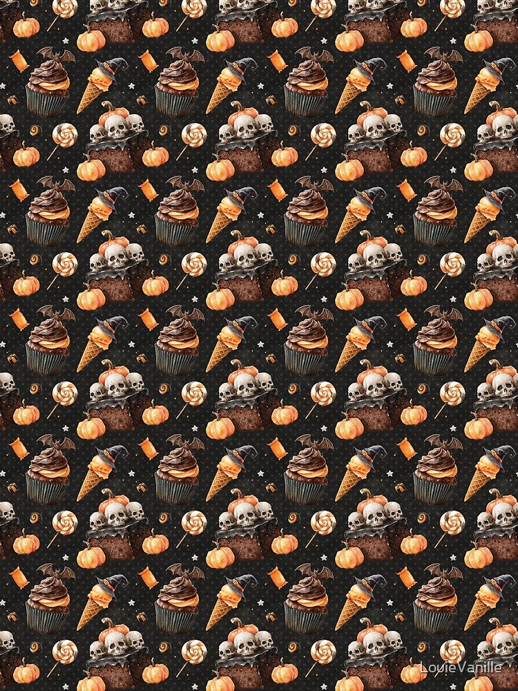 Vintage Halloween Dessert Pattern by LouieVanille