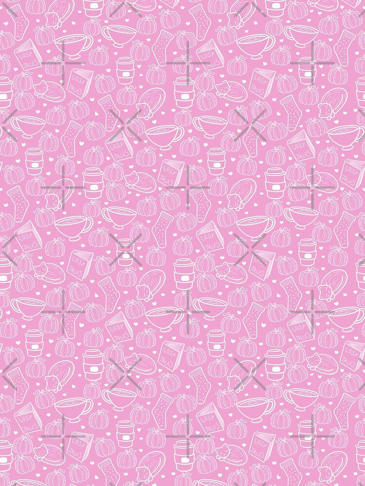 Autumnal Fall Cozy Print in Pink by ClarissaDoodles