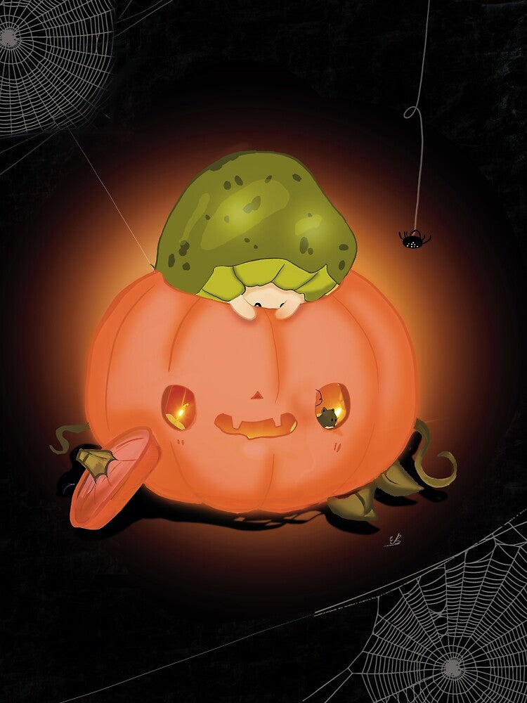 Spooky Cute Mushroom in Pumpkin by Fadingsketches5
