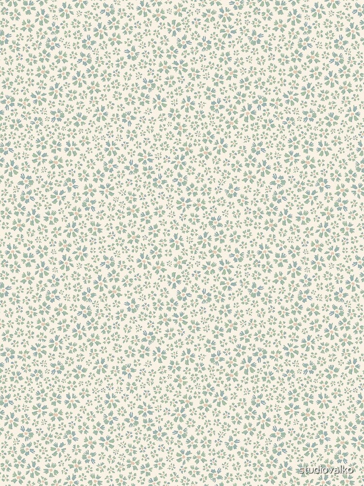 Ditsy Flowers - Pastel Pink and Green by Studio Valko