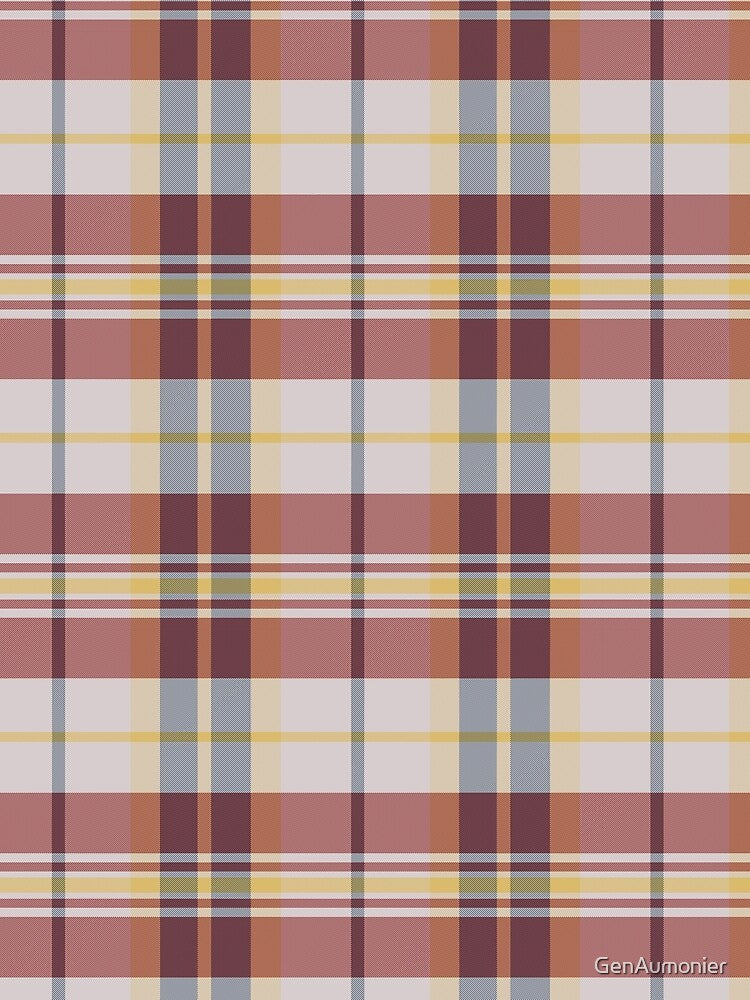 Autumn Aesthetic Arable 1 Hand Drawn Textured Plaid Pattern by GenAumonier