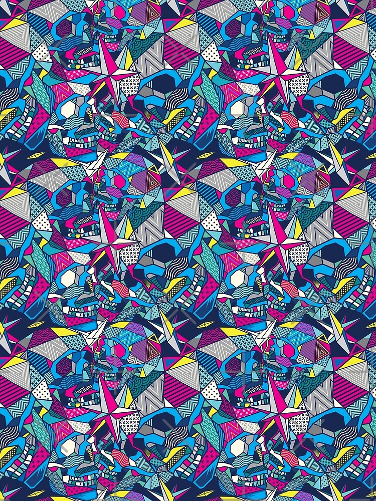 Geometric Blue Sugar Skull by iamdanry