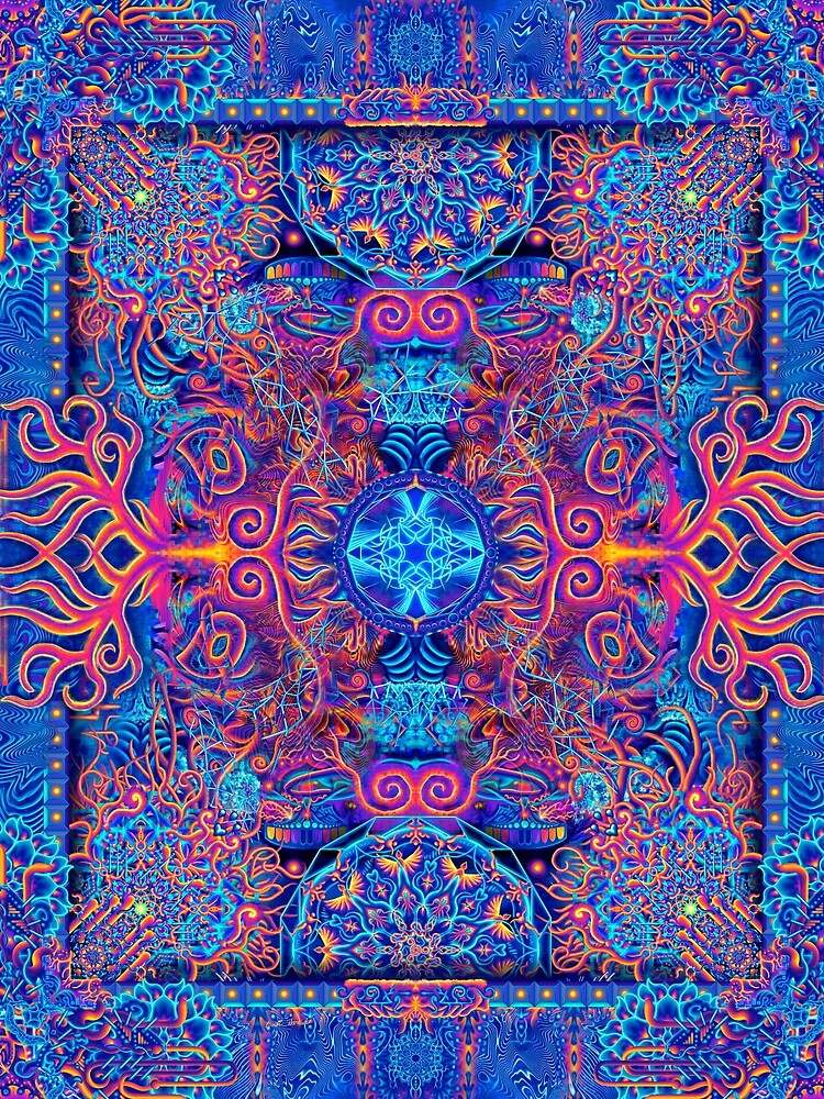 Fire & Ice - Mystical Psychedelic Abstract Alter Art by Brett Warniers