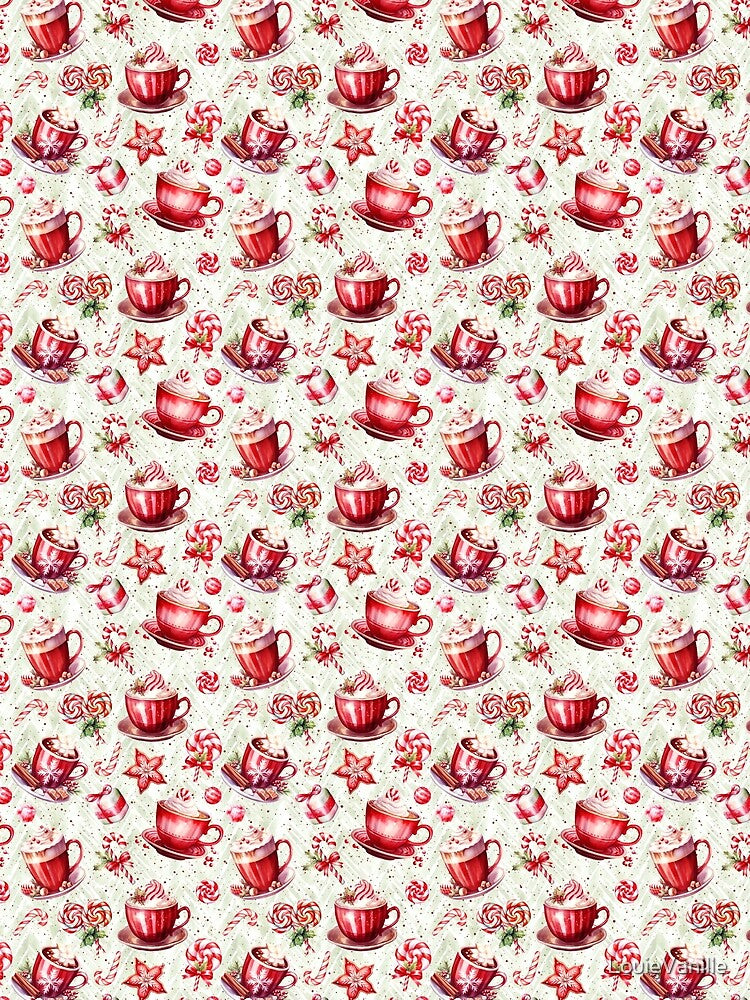 Vintage Christmas Gingerbread and Hot Chocolate Pattern by LouieVanille