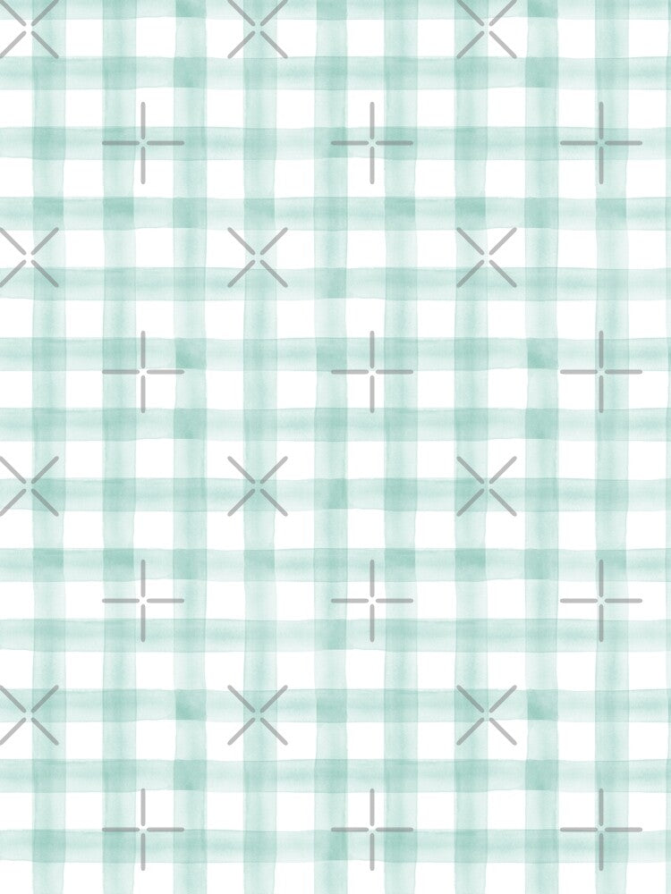 Mint watercolor plaid by littlearrow
