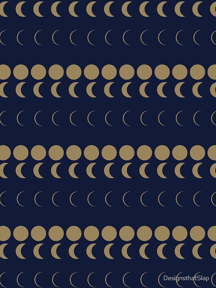 Phases of the Moon Pattern - Gold & Navy by DesignsthatSlap