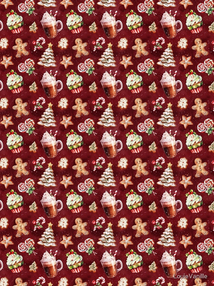 Vintage Christmas Gingerbread and Cupcake Pattern by LouieVanille