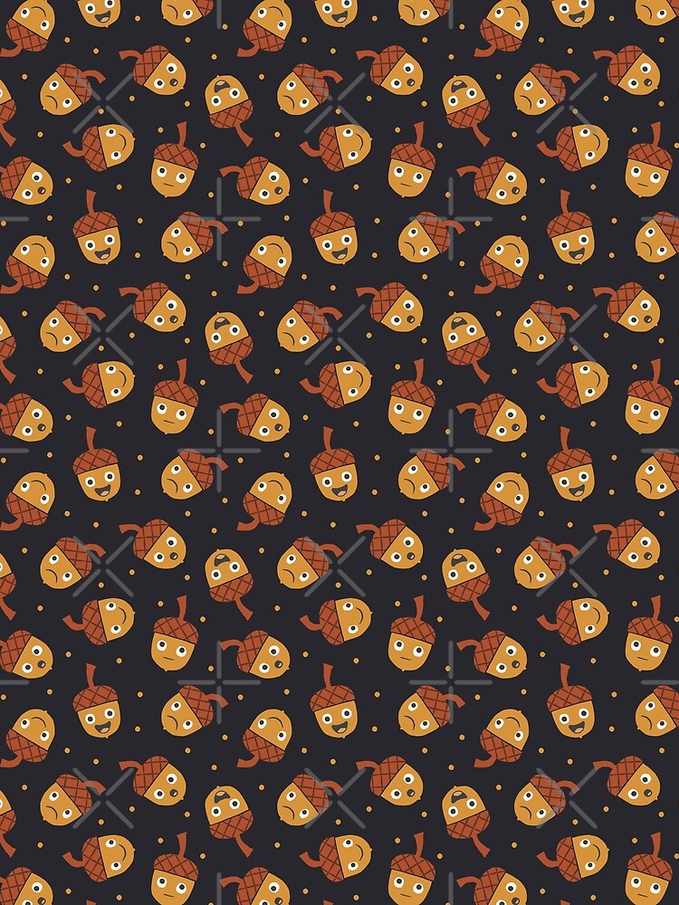 Fun Cute Acorns - Fall - charcoal by littlearrow