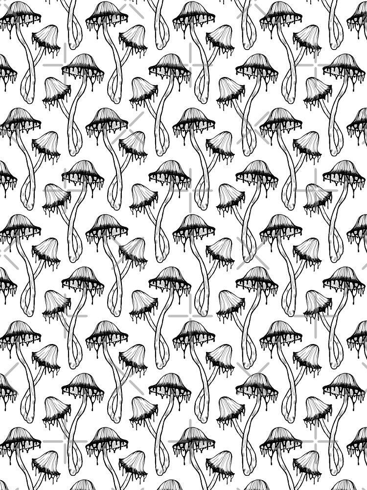 Ink Cap Mushrooms White by Paisley Yazel
