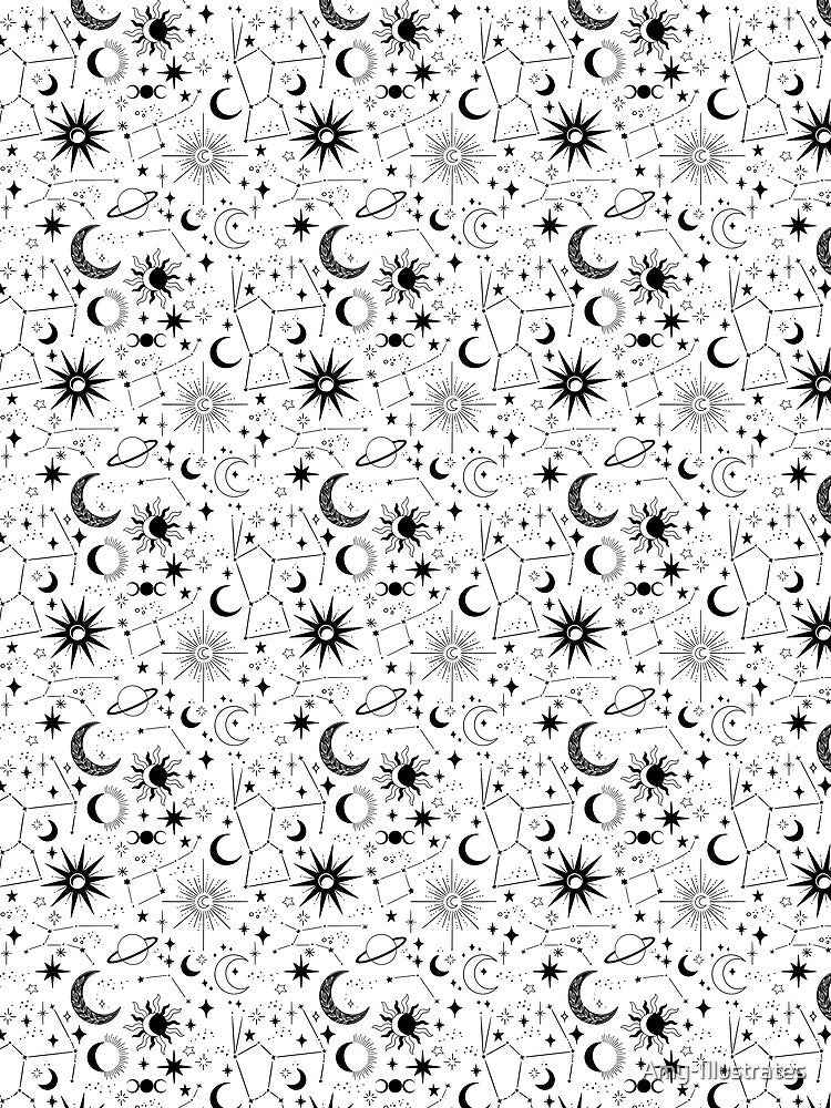 Celestial Pattern - White by Amy-Illustrates