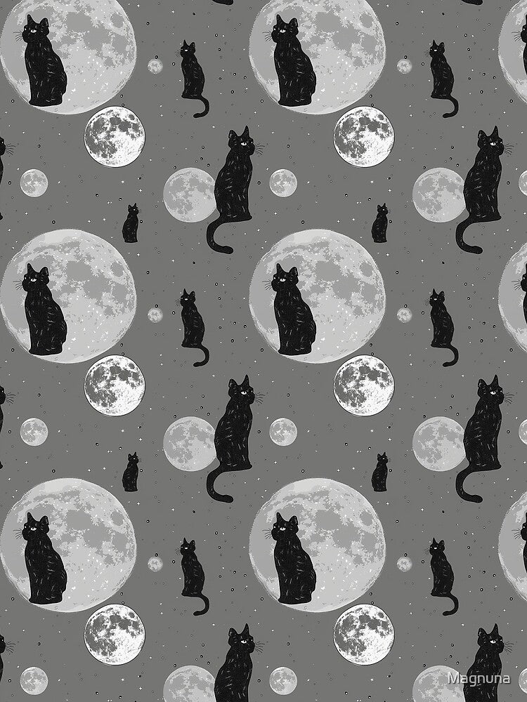 Black Cat and Moon 2 by Magnuna