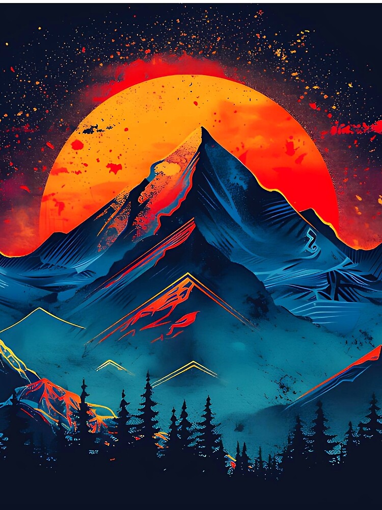 Retro Sunset Mountain Scene by Logic72