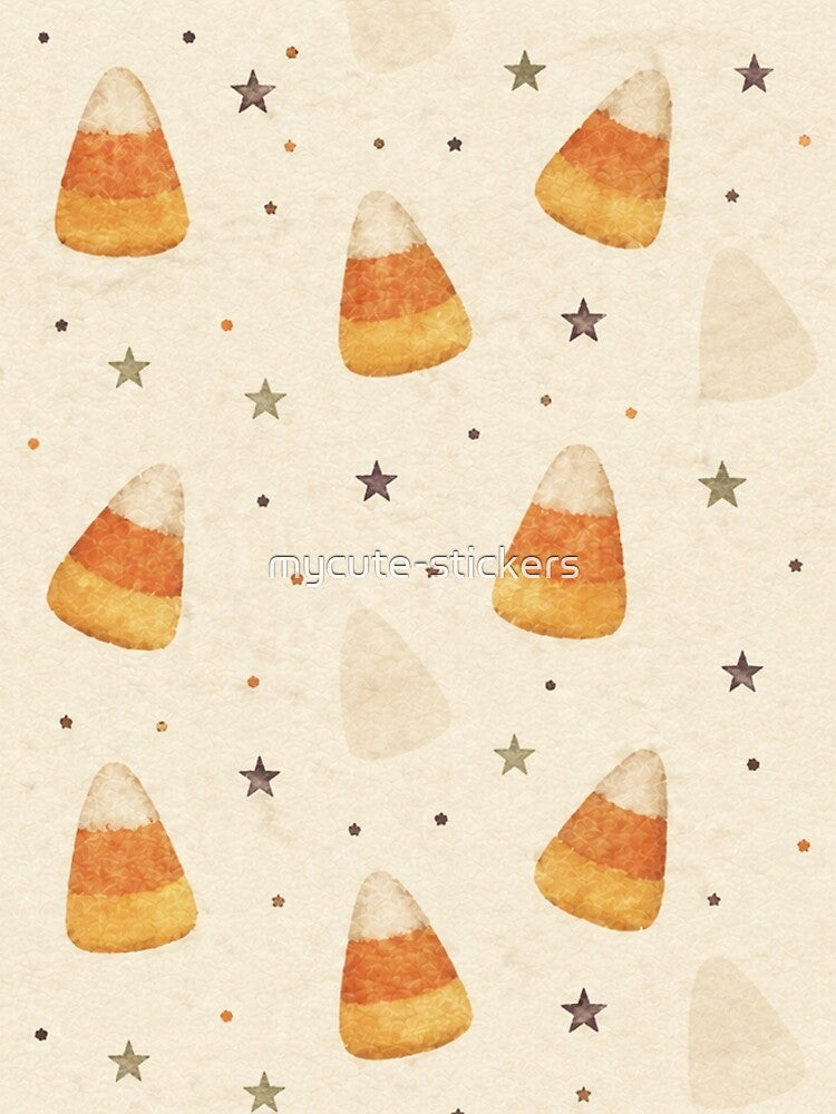 Candy Corn Halloween Watercolor Pattern by mycute-stickers