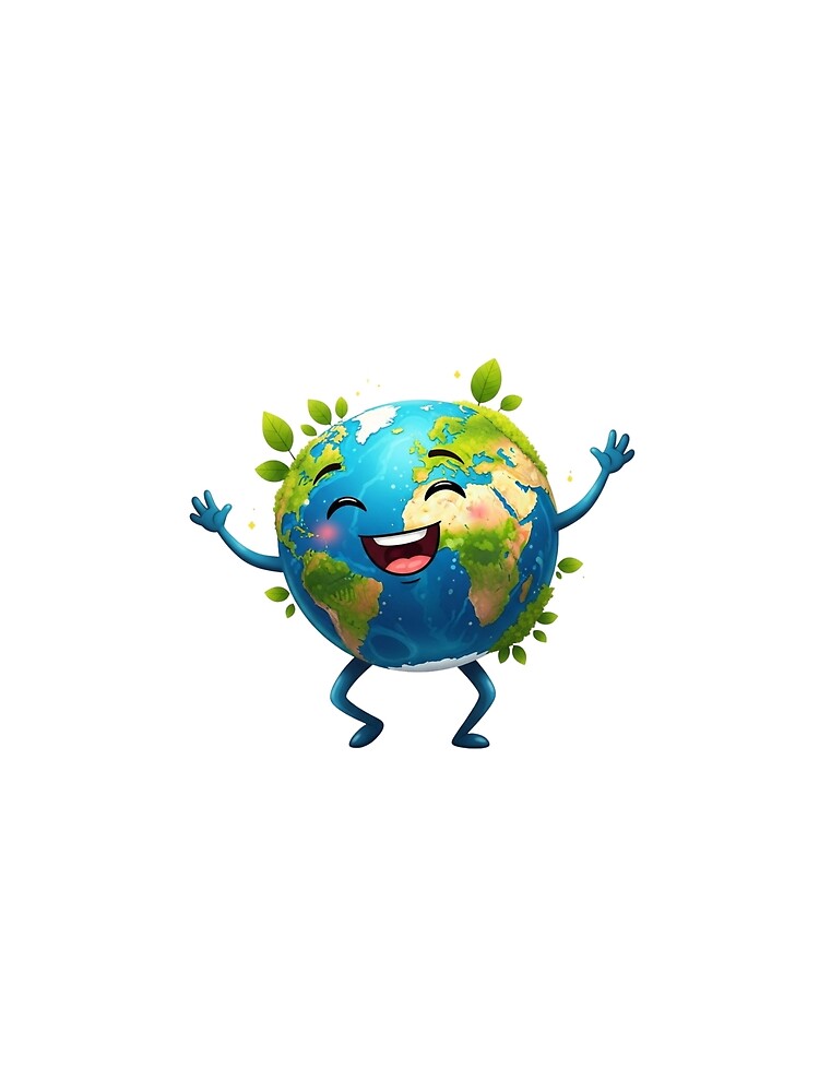 Eco-Happy Earth: Cheerful Guardian of Sustainable Joy by StickVerse by Owais