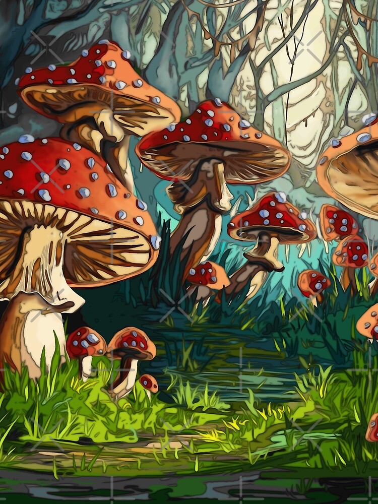 Magical mushroom forest by Whimsy Pose Illustrations