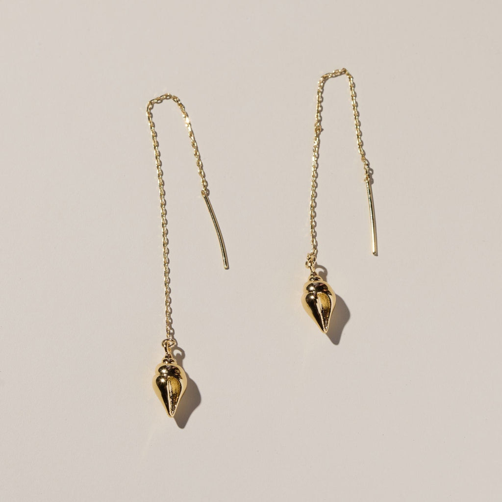Gold Conch Shell Threaders