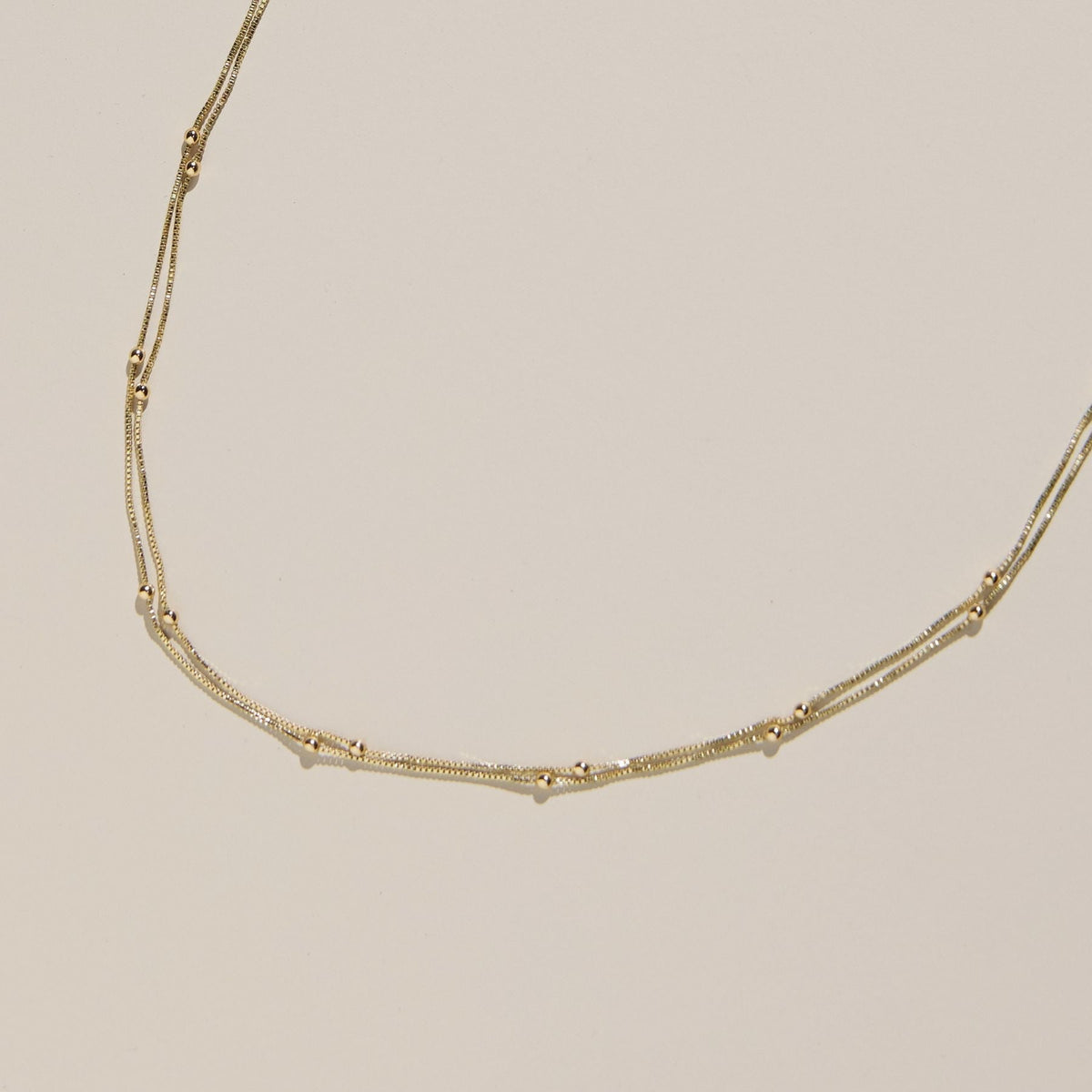 Gold Double Layer Saturn Chain Necklace