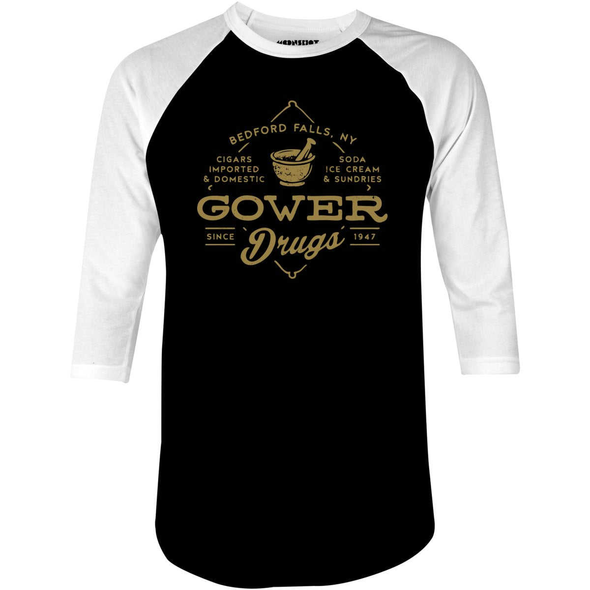 Gower Drugs - Bedford Falls, NY - 3/4 Sleeve Raglan