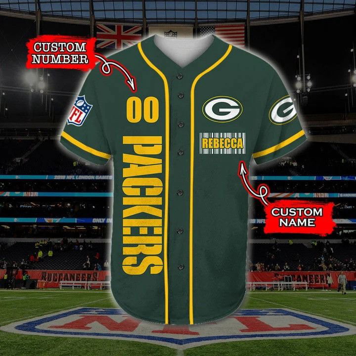 Green Bay Packers Personalized Baseball Jersey Fan Gifts - lylyprint.com