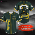 Green Bay Packers Sporty Baseball Jersey Shirt with Personalized Name - Aopprinter