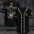 Guinness Beer Usa Flag Skull All Over Print Unisex Baseball Jersey - lylyprint.com