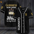 Guinness In My Veins Jesus In My Heart Baseball Jersey - lylyprint.com