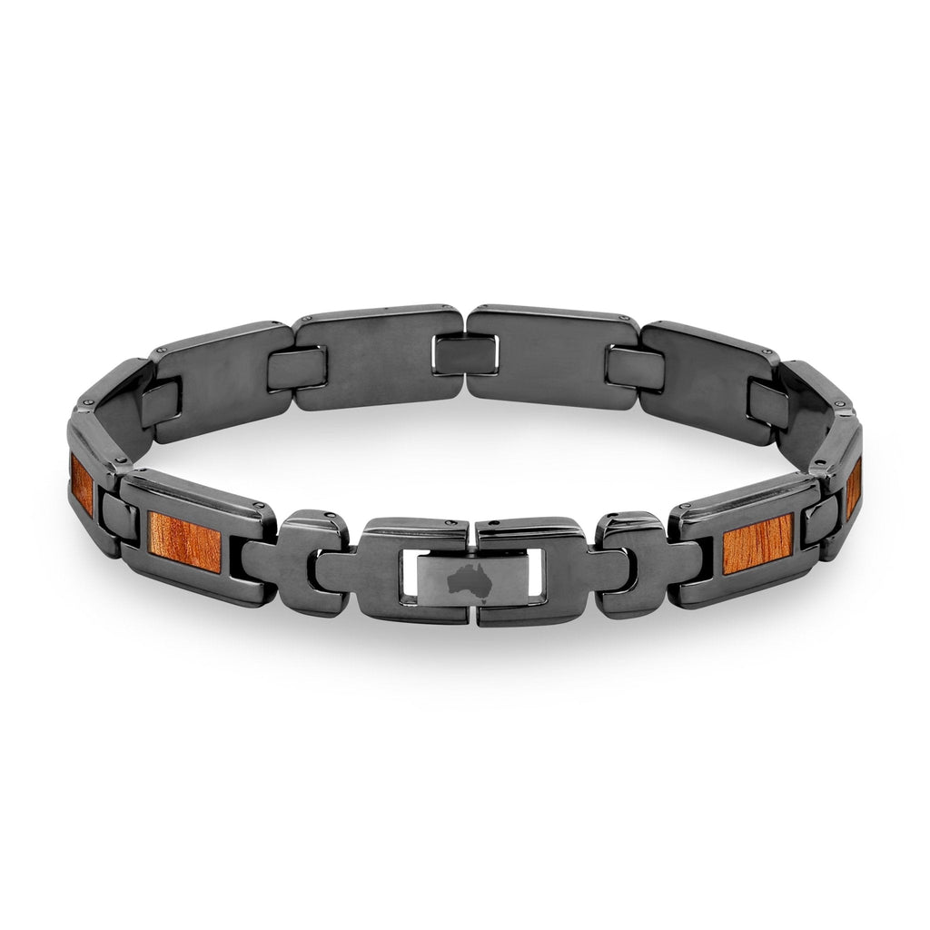 Gum Burl Men's Link Bracelet - Gunmetal