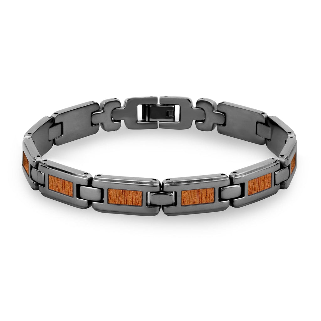 Gum Burl Men's Link Bracelet - Gunmetal