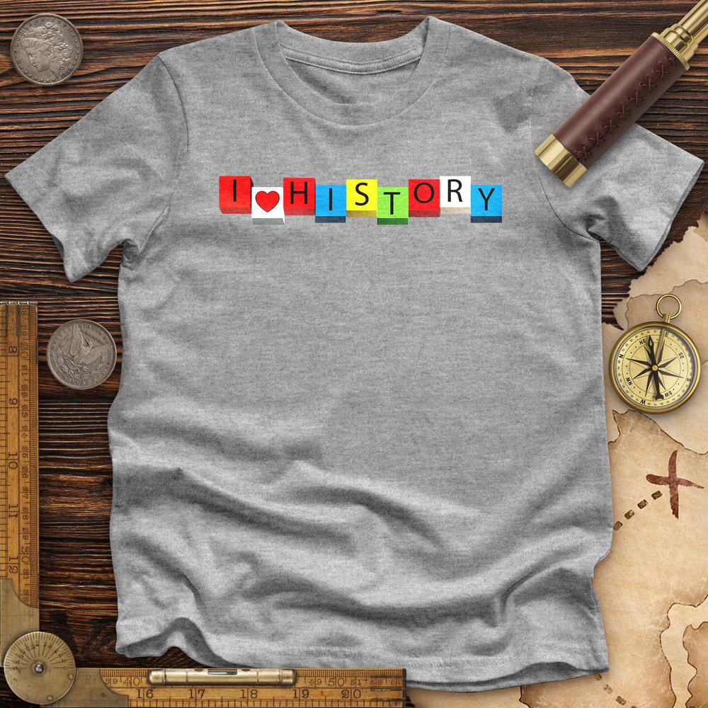 I Love History Blocks Premium Quality Tee