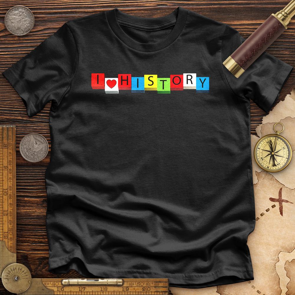 I Love History Blocks Premium Quality Tee