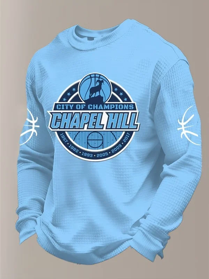North Carolina Tar Heels Merch Chapel Hill Waffle Sweatshirt Gifts For Basketball Lovers