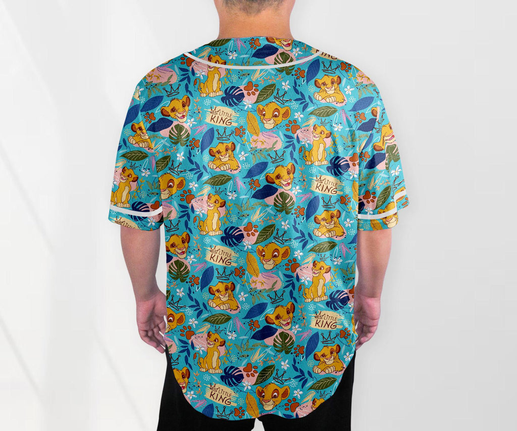Simba Jersey Shirt The Lion King Baseball Jersey Shirt Funny Jersey Shirt Summer Tropical Shirt Simba Shirt Gifts