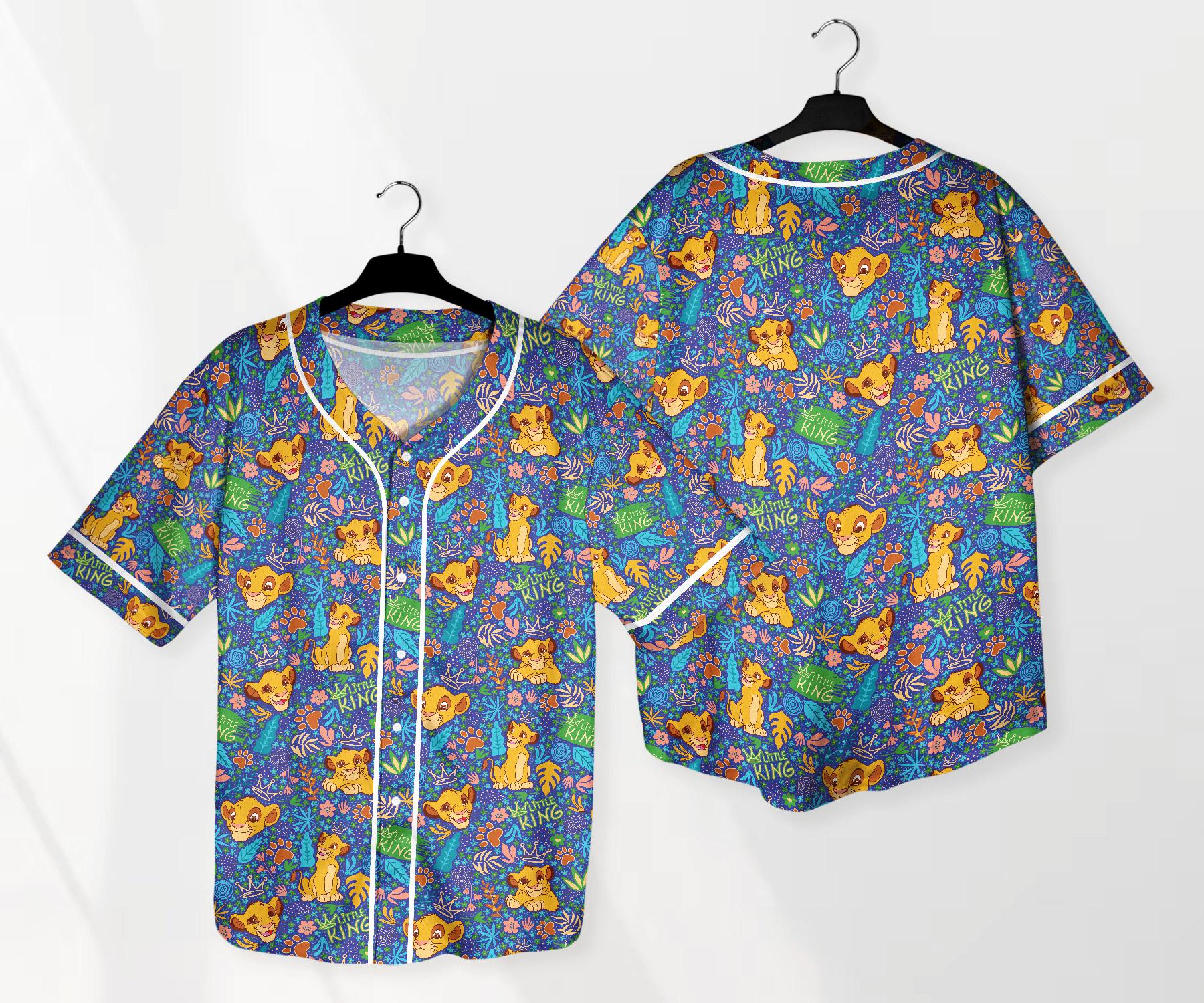 Simba Jersey Shirt Lion King Baseball Jersey Shirt Funny Simba Baseball Jersey Summer Tropical Shirt Simba Shirt Gifts