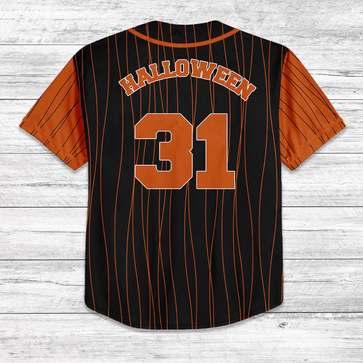 Custom Spooky Baseball Jersey, Halloween Jersey Shirt, Kids Youth Adult Matching Halloween Outfit, October 31 Costume Jersey Tee