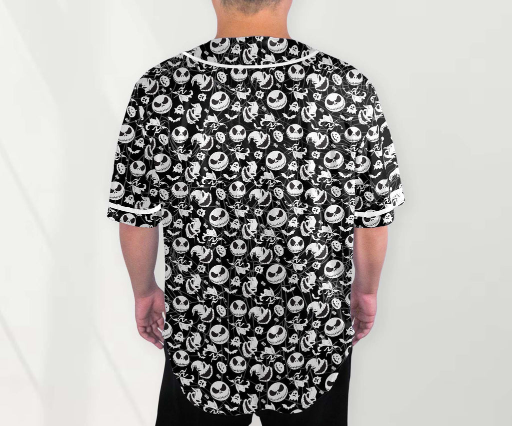 Pumpkin King Baseball Jersey Shirt, Oogie Boogie Halloween Button Up Shirt, Spooky Unisex Jersey, Nightmare Style Shirt Gift