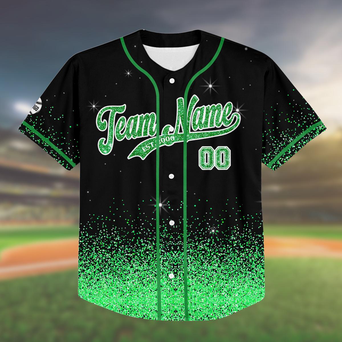 Custom Glitter Team Baseball Jersey for Kids Youth Adult| Matching Glitter Shirt| Personalized Team Outfit for Groups| Matching Outfit