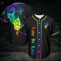 LGBT Skull Baseball Jersey 353 - Stylish Baseball Tee for Baseball Fans - Aopprinter