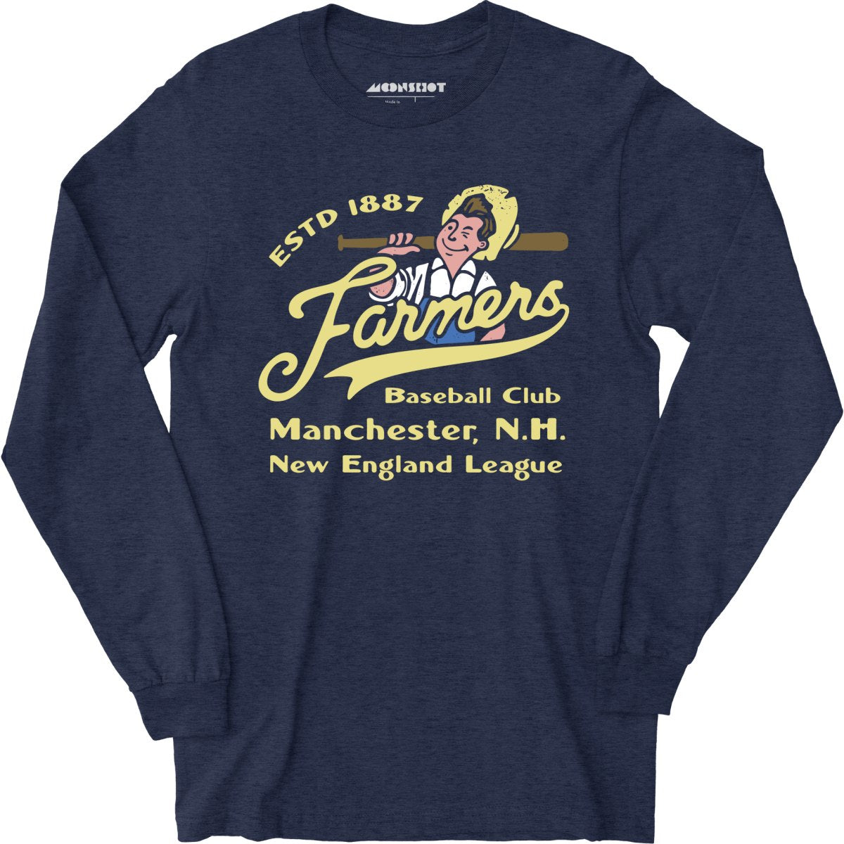 Manchester Farmers - New Hampshire - Vintage Defunct Baseball Teams - Long Sleeve
