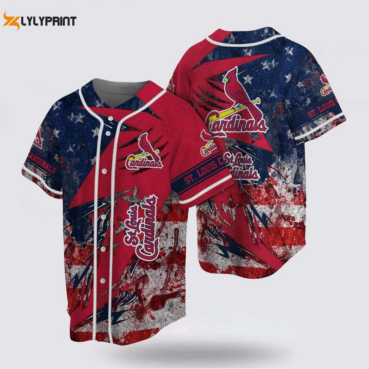 Show Your MLB Pride with the St Louis Cardinals US Flag Baseball Jersey! - lylyprint.com