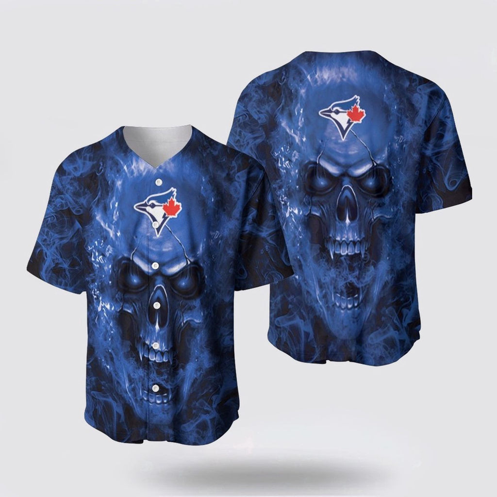 Toronto Blue Jays Baseball Jersey: Breathable & Comfortable for Fans - MLB Skull Design - lylyprint.com