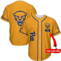 NCAA Pittsburgh Panthers Custom Name Gold Baseball Jersey Unisex Shirt, Gift For Men And Women - Aopprinter