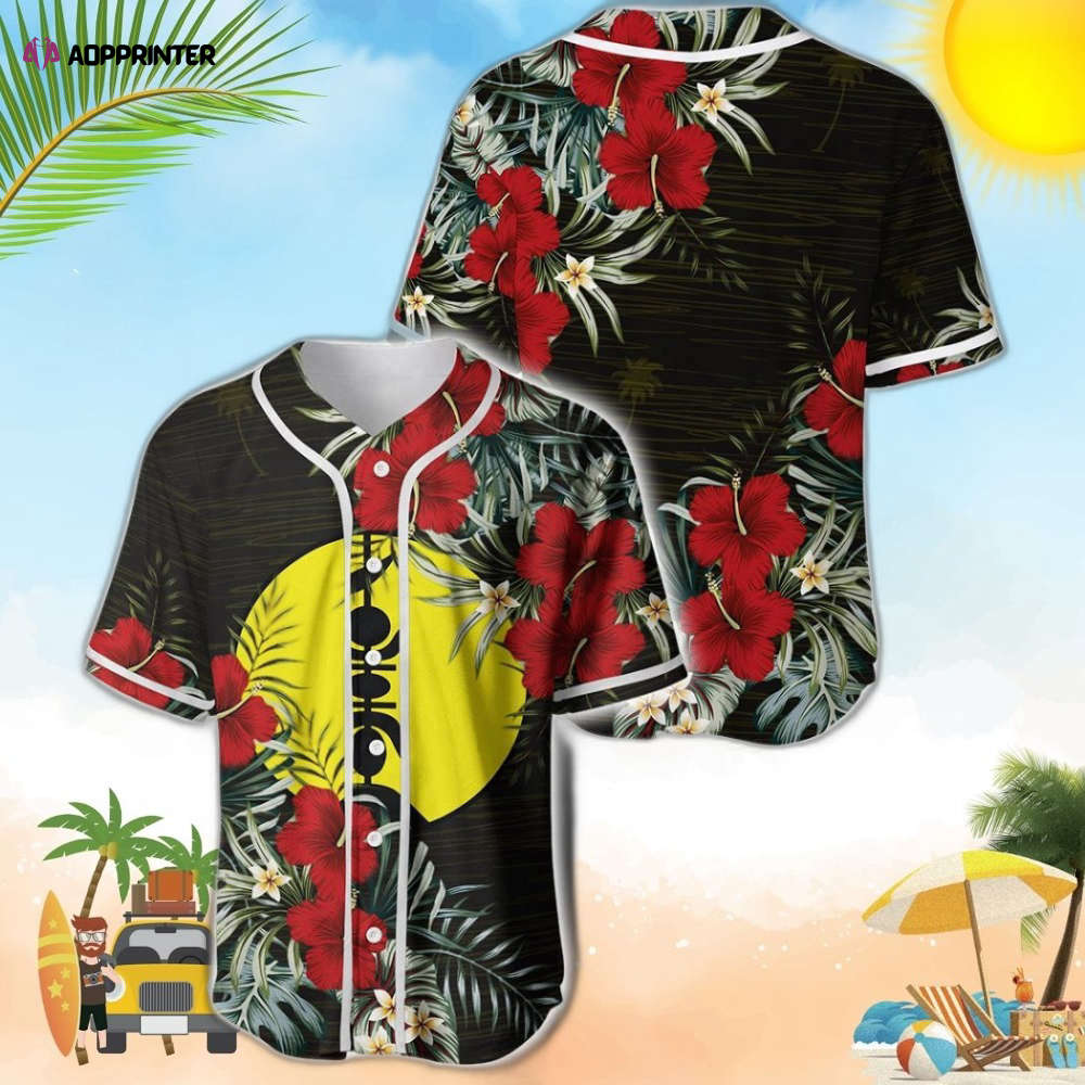New Caledonia Flag Hibiscus Baseball Jersey: Vibrant Design for Fans - Aopprinter