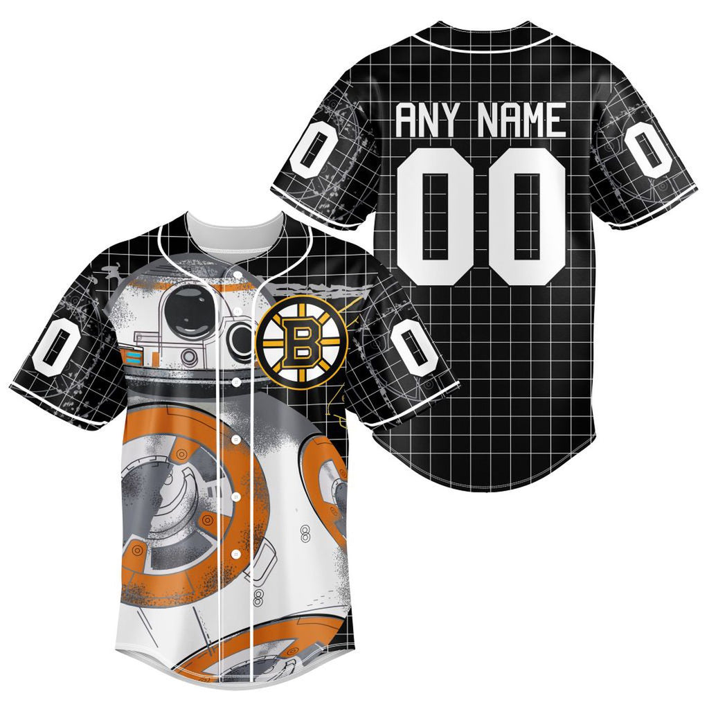NHL Boston Bruins Specialized Baseball Jersey X BB-8 D Star War - Bafud