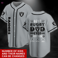 Oakland Raiders Fan Apparel Baseball Jersey Shirt with Personalized Name - Aopprinter