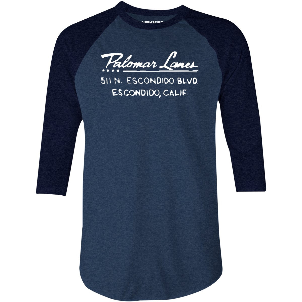 Palomar Lanes - Escondido, CA - Vintage Bowling Alley - 3/4 Sleeve Raglan