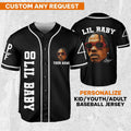 Personalize Retro Lil Baby Black Jersey, Lil Baby Baseball Jersey, Lil Baby Rap Jersey Shirt, 4PF Shirt, Music Baseball Jersey - Aopprinter