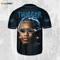 Personalize Young Thug Black And Blue Jersey, Young Thug Baseball Jersey - lylyprint.com