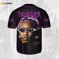 Personalize Young Thug Black And Purple Jersey, Young Thug Baseball Jersey - lylyprint.com