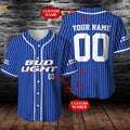 Personalized Bud Light Beer Pinstripe Baseball Jersey - lylyprint.com